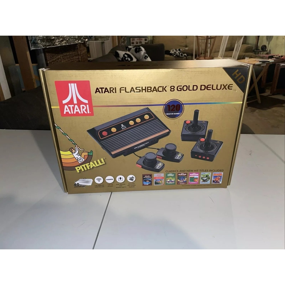 Atari Flashback 8 Gold Deluxe HD Console Wireless Controllers 120 Built In Games